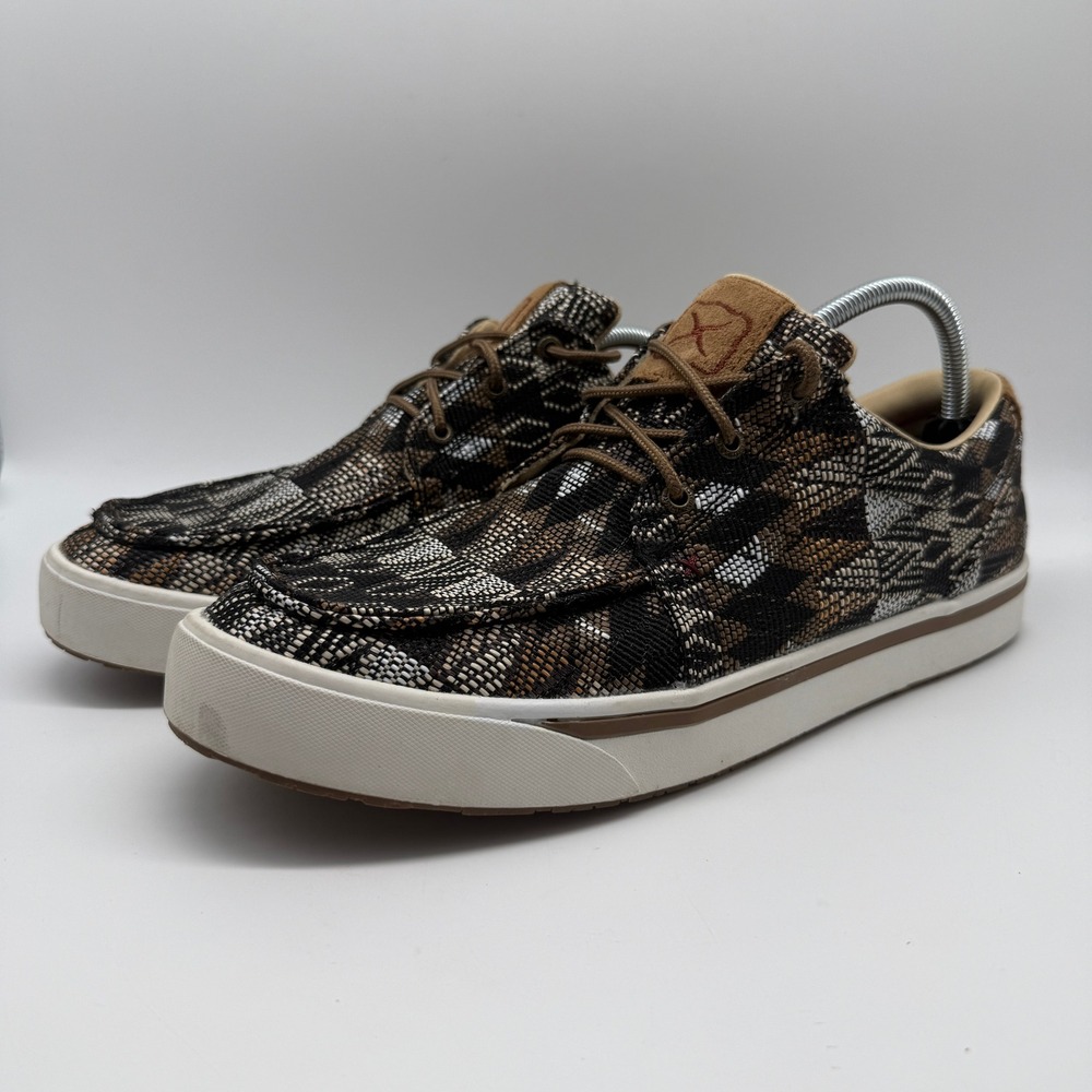Twisted X MCA0044 Casual Shoes Mens 12 Brown Southwestern Woven Moc Toe Kicks